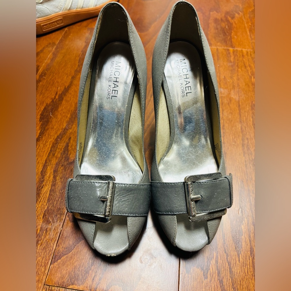 Michael Kors Charcoal Peep-Toe Heels